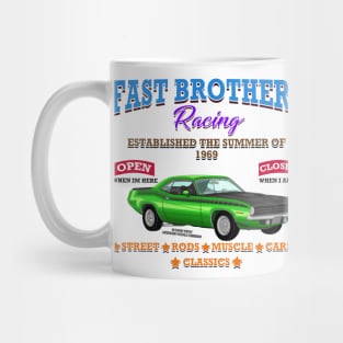 Fast Brothers Racing Muscle Car Garage Novelty Gift Mug